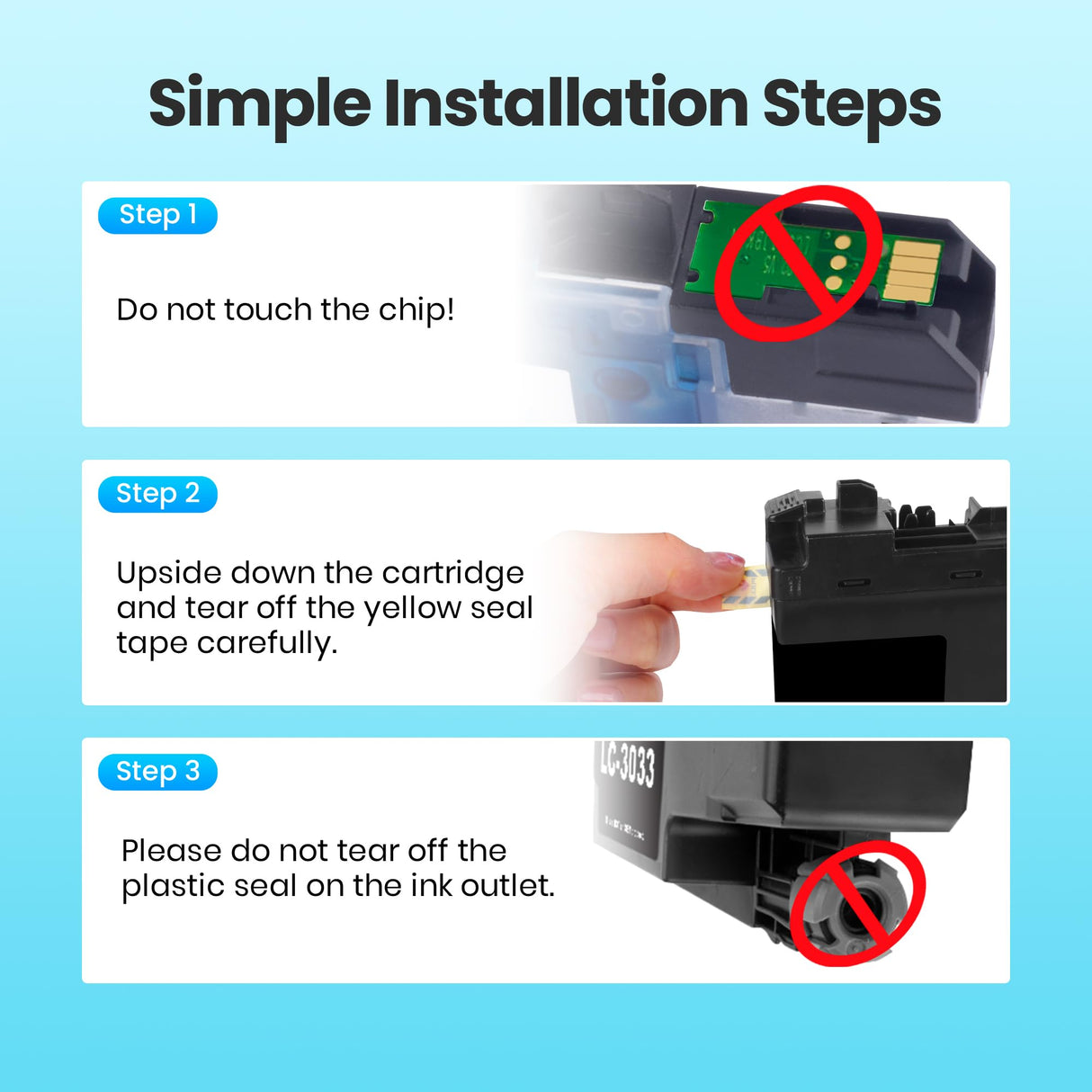 LC3033XXL Ink Cartridges 5-Pack Replacement for Brother LC3033 BK/C/M/Y Ink Cartridges LC3035 LC3033XXL High Yield for MFC-J995DW MFC-J805DW MFC-J815DW Printer (2 Black, 1 Cyan, 1 Magenta, 1 Yellow) PrintImpression