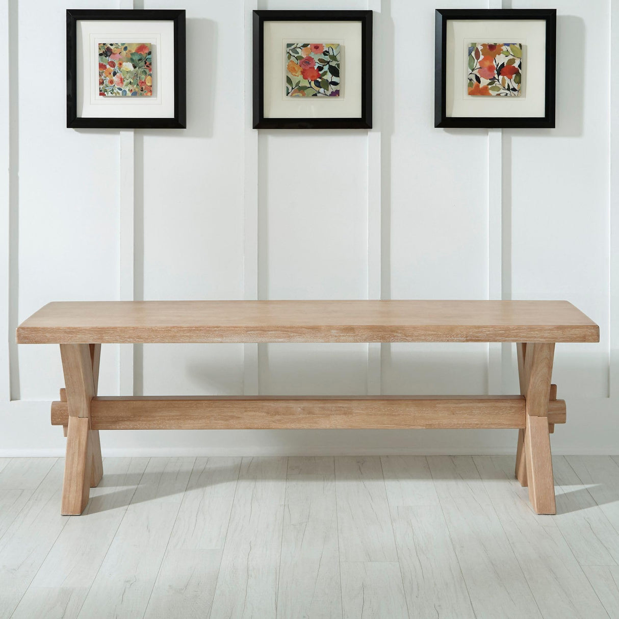 Homestyles Cambridge Dining Bench, Off-White homestyles