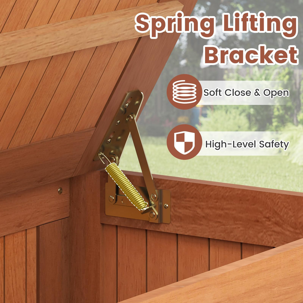 Tangkula 58 Gallon Wood Outdoor Storage Box, 3-in-1 Patio Storage Bench with Flip Top for Cushions, Pool Supplies, Gardening Tools, Outdoor Deck Box for Garden, Backyard, Poolside Tangkula