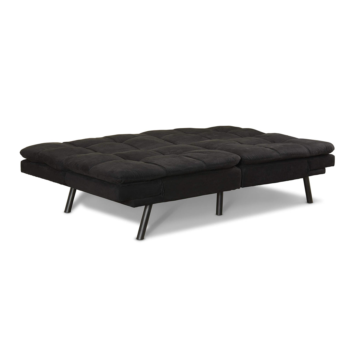 Mainstay.. Memory Foam Futon, Black Suede, Fabric, Wood, Metal + Free Clean Fabric Cloth (Black Suede) Mainstay