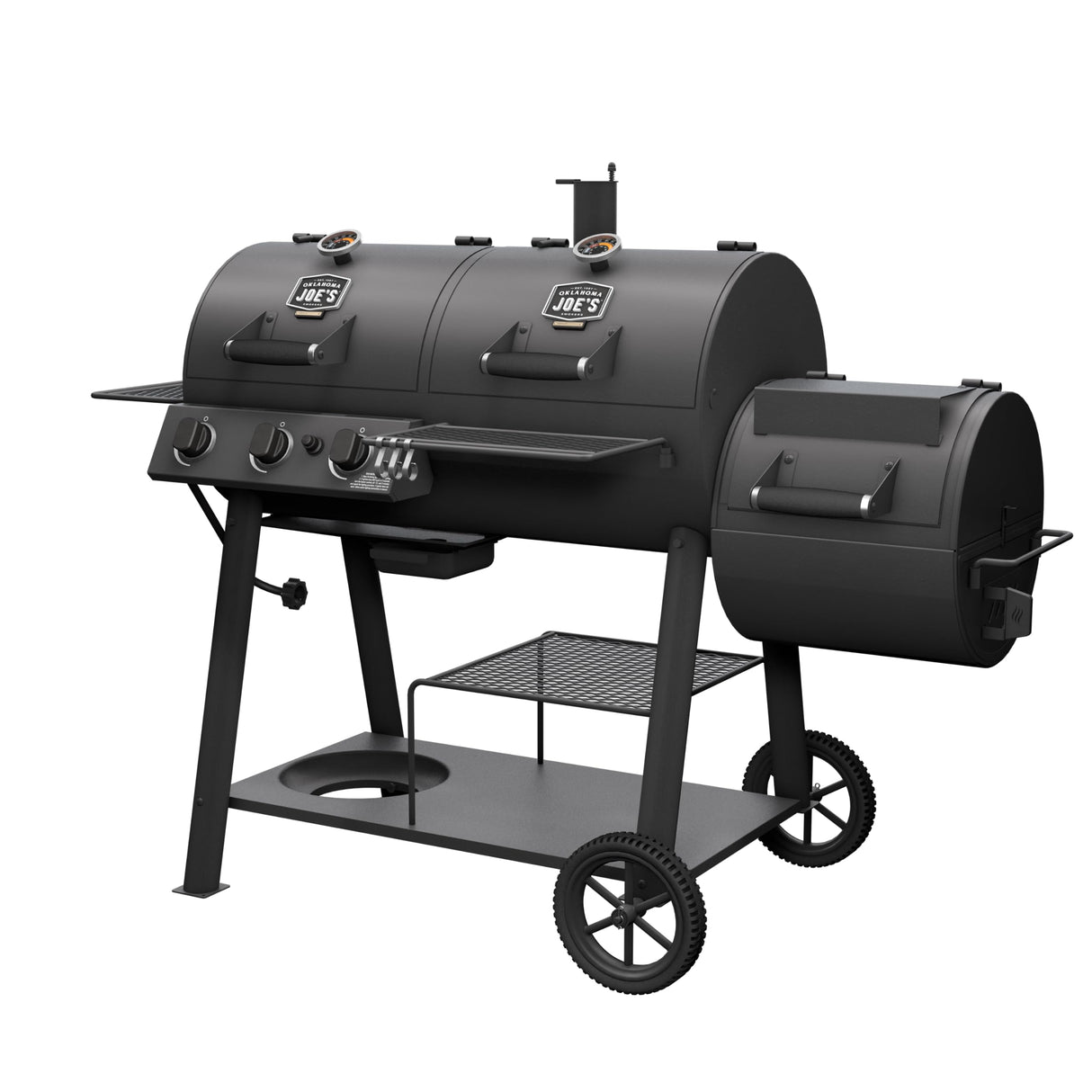 OKLAHOMA JOE'S® Canyon™ Charcoal and Propane Gas Combination Smoker and Grill, Black Steel, 24203004 Oklahoma Joe's