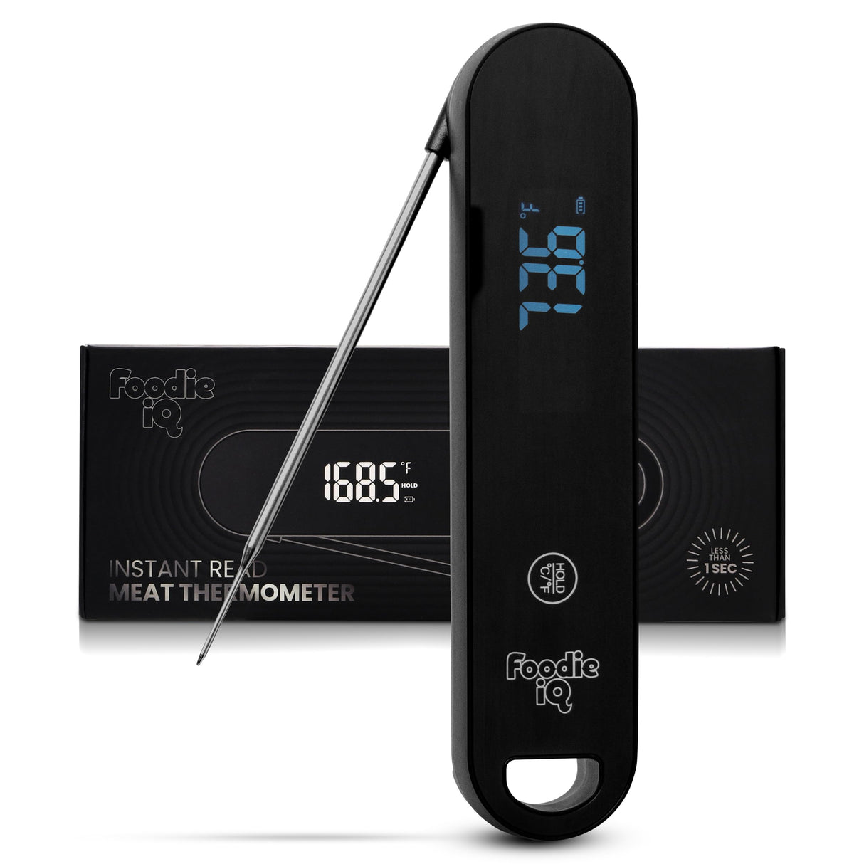 Thermocouple Food Thermometer, <1 Second Response time, ยฑ0.5ยฐF Accuracy, IP67 Waterproof, Magnetic, Auto-Rotate Digital Thermometer for Cooking, Oven, Grill, BBQ, Liquid, Brewing, Tea, Candy Foodie IQ