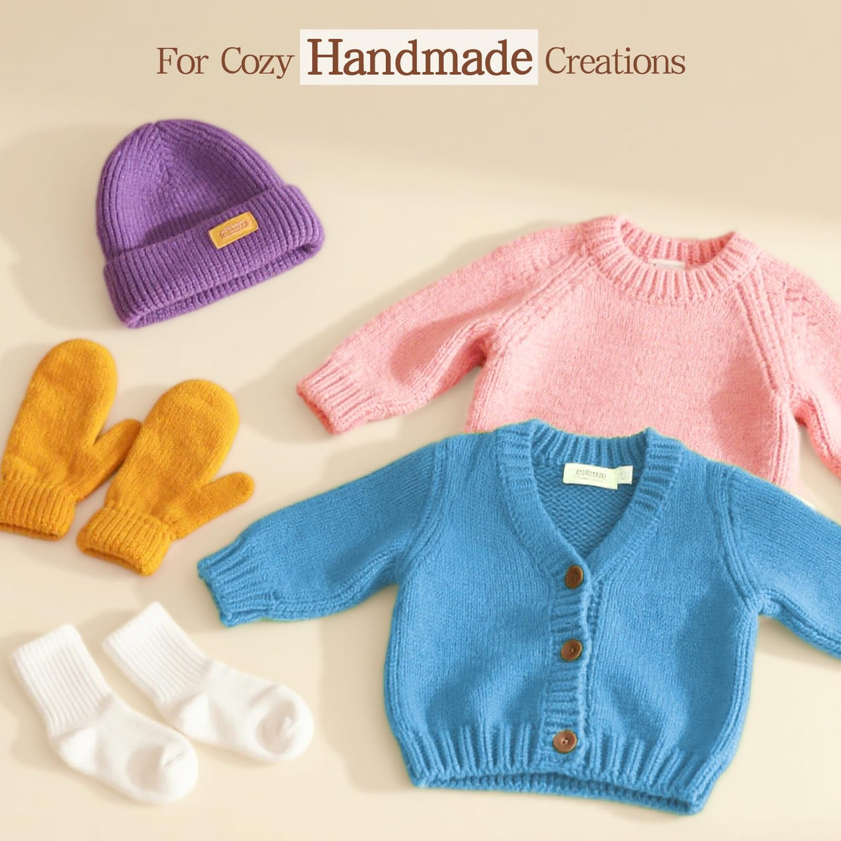 Katech Pure Cotton Yarn for Crocheting & Knitting – Soft Sport Weight CYC #2, 6 Skeins (50g Each, 300g Total), Ideal Crochet Yarn for Dishcloths, Baby Clothes, Socks, Lightweight Scarves(Beige) Katech