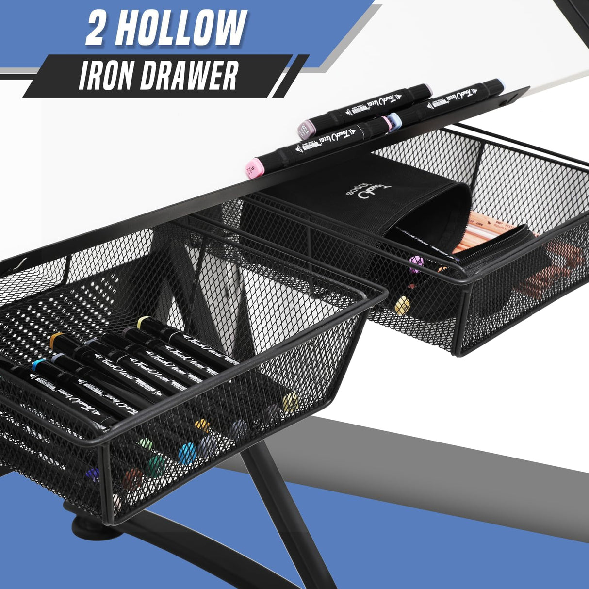 SFIHOME Drafting Table with Height Adjustable Wood Top, Drawing Table with Storage Drawers, Extendable Design, Art Desk Ideal for Drawing, Painting, Writing, Home Office, White SFIHOME