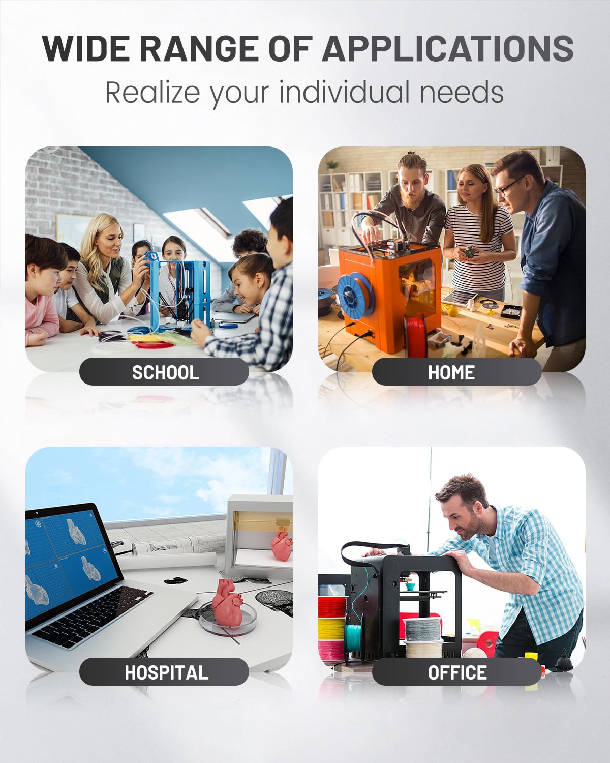 COLIDO ABS Filament 1.75mm,High Abrasion and Heat Resistance,no Clogging,Neat Winding,3D Printer Filament 1kg Spool (2.2lbs),Dimensional Accuracy +/- 0.02mm, Suitable for Most 3D Printers.(1-Black CoLiDo