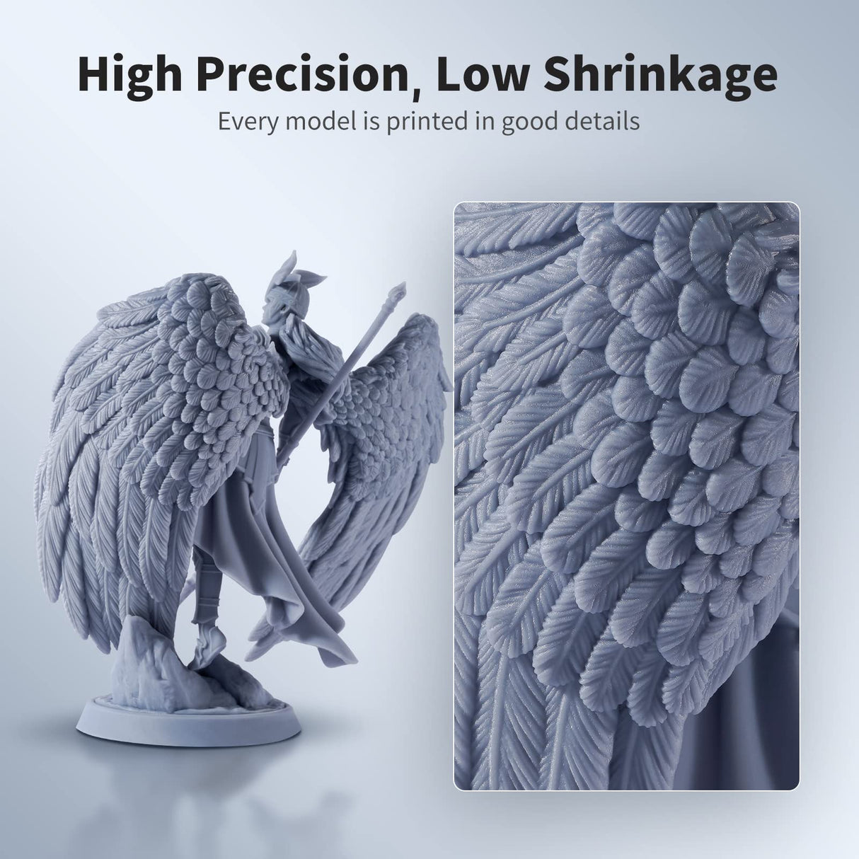 ANYCUBIC 3D Printer Resin, Water Washable Resin, No Need Extra Alcohol and Easy to Clean, Fast Curing, Low Odor, Wide Compatibility for All LCD Resin 3D Printers (Grey, 1kg) ANYCUBIC