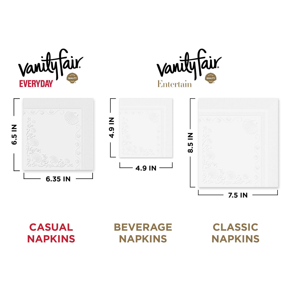 Vanity Fair Everyday Paper Napkins, 100 Count, Disposable Napkins Made Soft And Smooth For Everyday Meals Vanity Fair