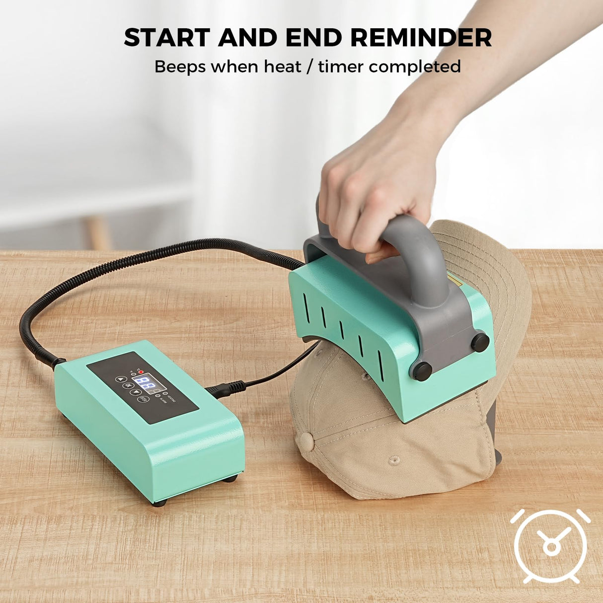 ITEFDTUTNE 2 in 1 Hat Press Machine, Heat Press Machine for Caps, T-Shirts, Bags. with 3.15"×5.5" Curved Heating Element & Silicone Platen, LCD Digital Temperature & Timer Control, No Crease ITEFDTUTNE