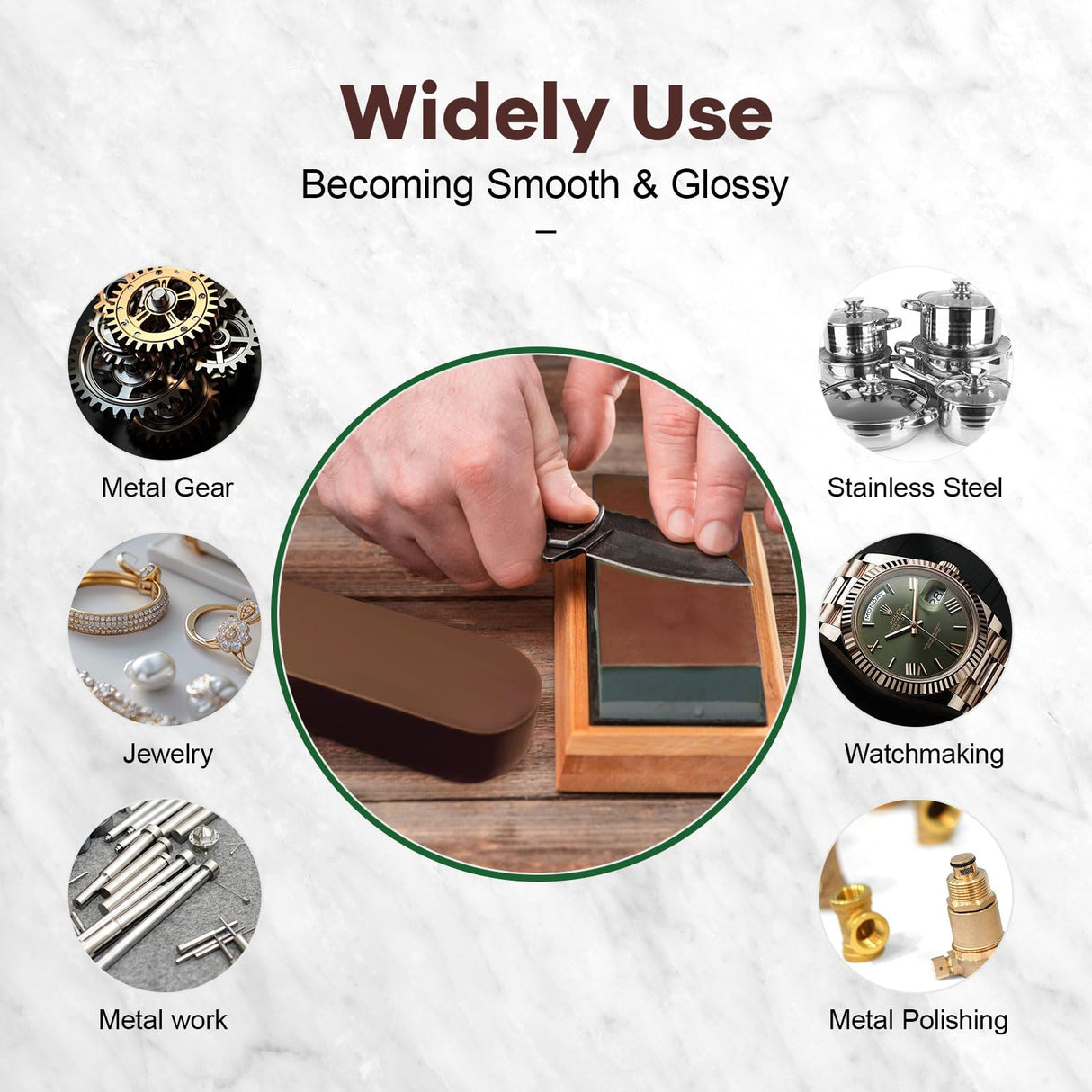 Brown Tripoli Polishing Compound for Buffing Wheel - Buffing Compound for Aluminum & Stainless Steel & Wood(1 Oz/Brown) WENESTR