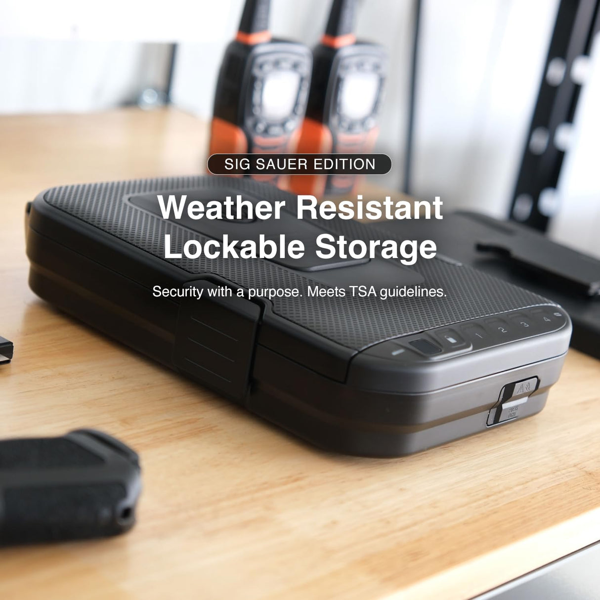 VAULTEK SIG SAUER Edition LifePod Secure Waterproof Travel Case Rugged Electronic Lock Box Travel Organizer Portable Handgun Case with Backlit Keypad (Biometric) VAULTEK