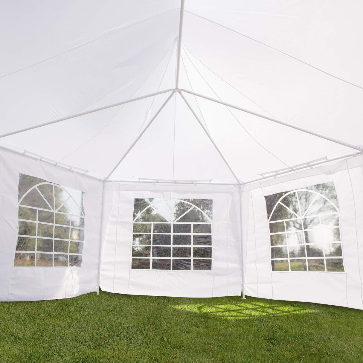 Outsunny 22 x 16 ft Party Tent, Wedding Tent with Sidewalls, Heavy Duty Event Tent with 2 Doors and 6 Windows, Outdoor Gazebo Tent for Party, White Outsunny