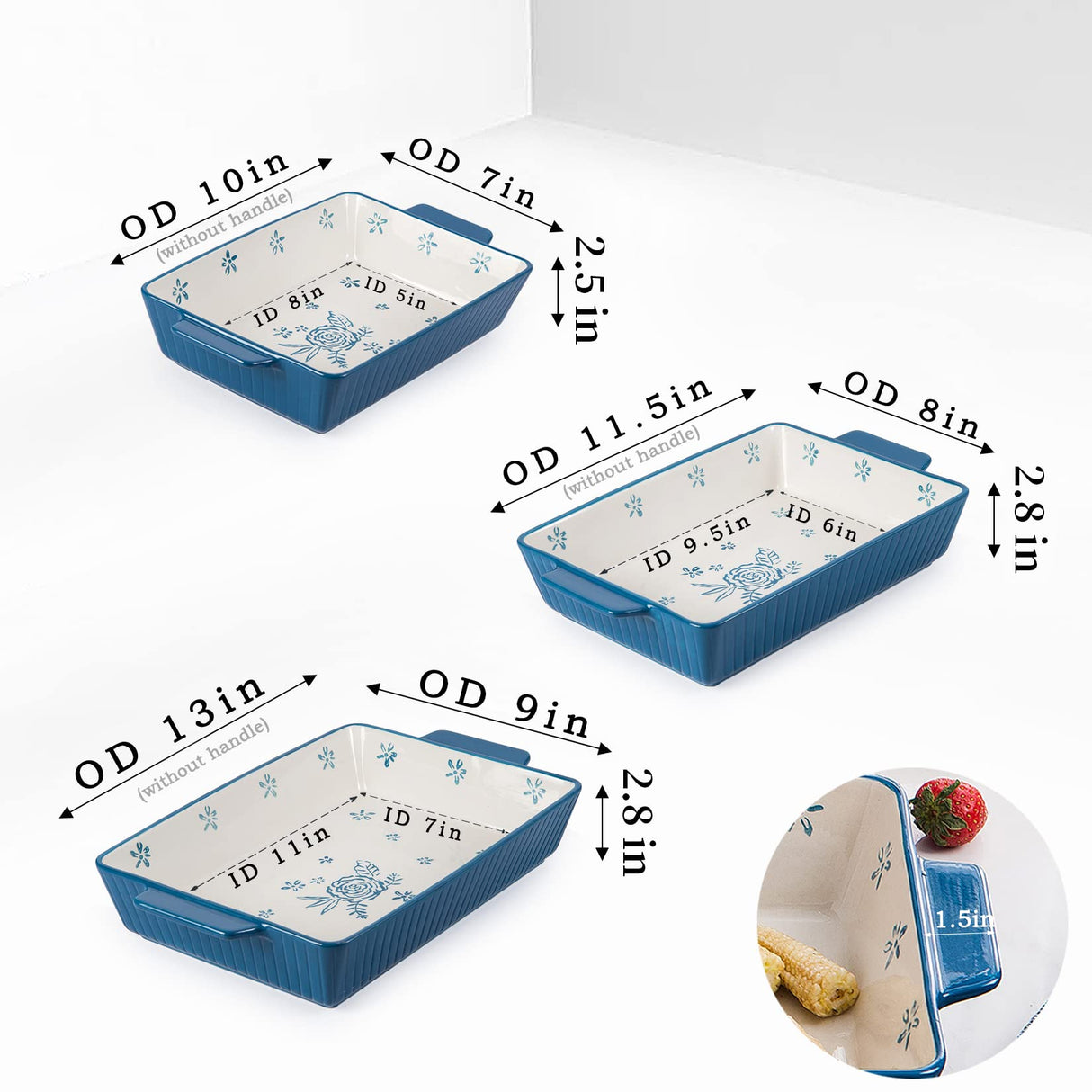 Wisenvoy Baking Dish Casserole Dish Ceramic Casserole Dishes For Oven Lasagna Pan Bakeware Sets Baking Dish Set Wisenvoy