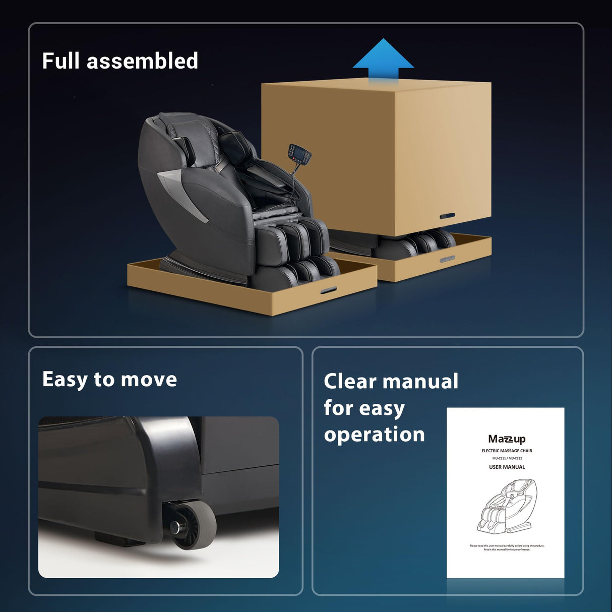 Massage Chair, 14 Massage Points Full Body Massage Chair, Zero Gravity Extra Large Shiatsu Recliner w/Lumbar & Calf Heating, 20 Auto Modes, Air Compression, Bluetooth Speaker, Touch Screen Controller Mazzup