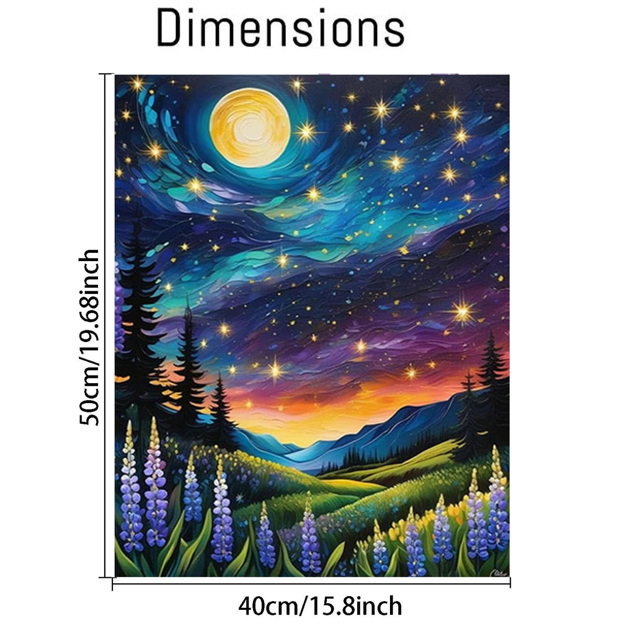 Paint by Numbers Kit for Adults-Starry Sky Paint by Number Kits on Canvas Without Frame, DIY Abstract Landscape Adults' Paint-by-Number Kits Oil Painting for Home Wall Decor16x20inch Generic
