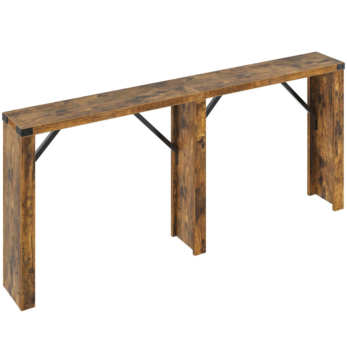 YATINEY Console Table, 63" Long Behind Couch Sofa Table, Entryway Table, Farmhouse Console Table for Narrow Spaces, Hallway, Living Room, Rustic Brown CT30BR YATINEY