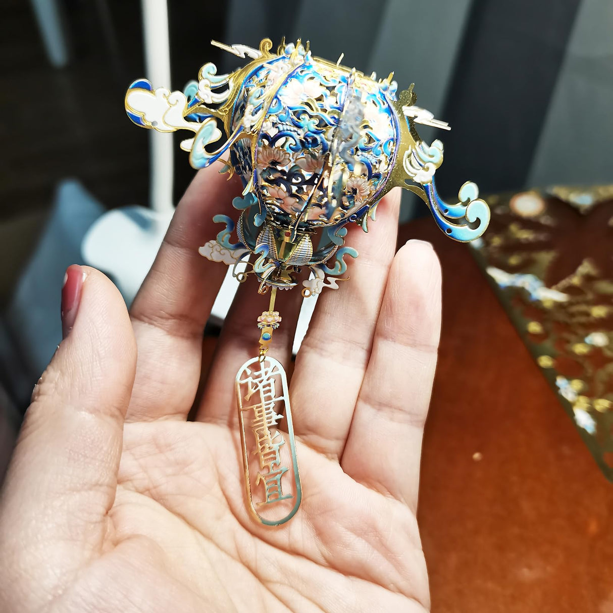 MU 3D Metal Puzzles Model Kits Building for Adult to Build Scented Sachet A, Ancient Palace Miniature Assembling, Birthday DIY Gifts and Home Decor MU