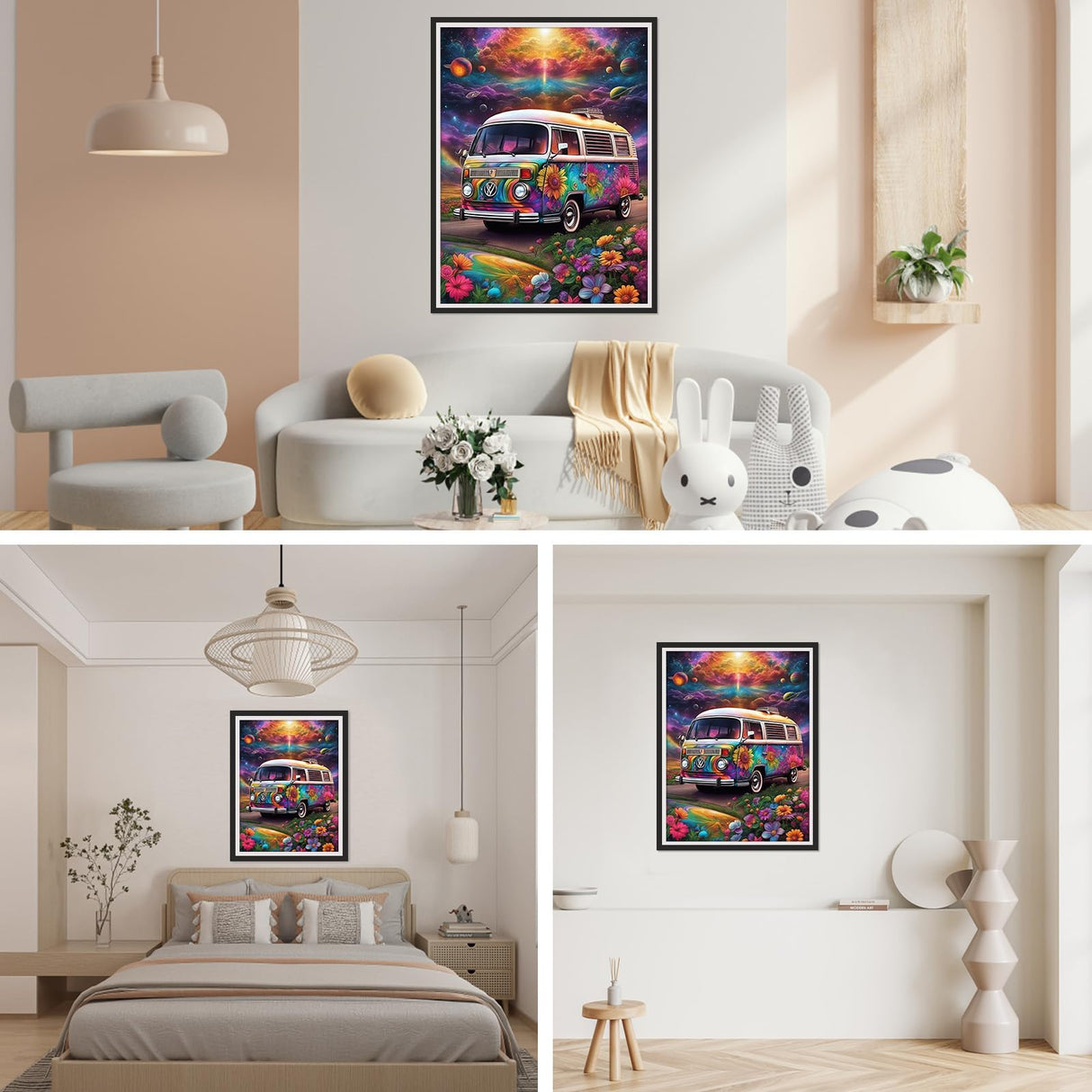 SENQAO Bus Diamond Painting Kits for Adults, Car Flower Full Drill Diamond Dots Paintings for Beginners, Round 5D Paint with Diamonds Pictures Gem Art Painting Kits DIY Crafts Kits 12x16inch SENQAO