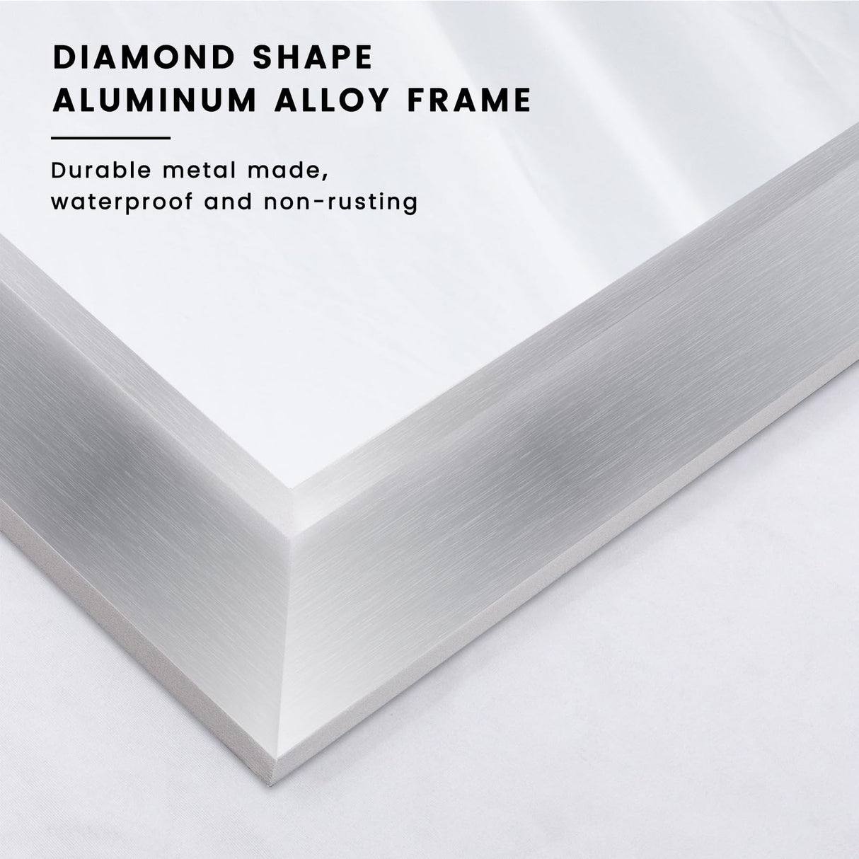 Amorho 50x36 Inch Bathroom Mirror Silver, Thick Metal Framed Wall Mirrors for Over Sink, Brushed Nickel Mirror Perfect for Bedroom, Living Room, Entryway, Rectangle (Horizontal/Vertical). Amorho
