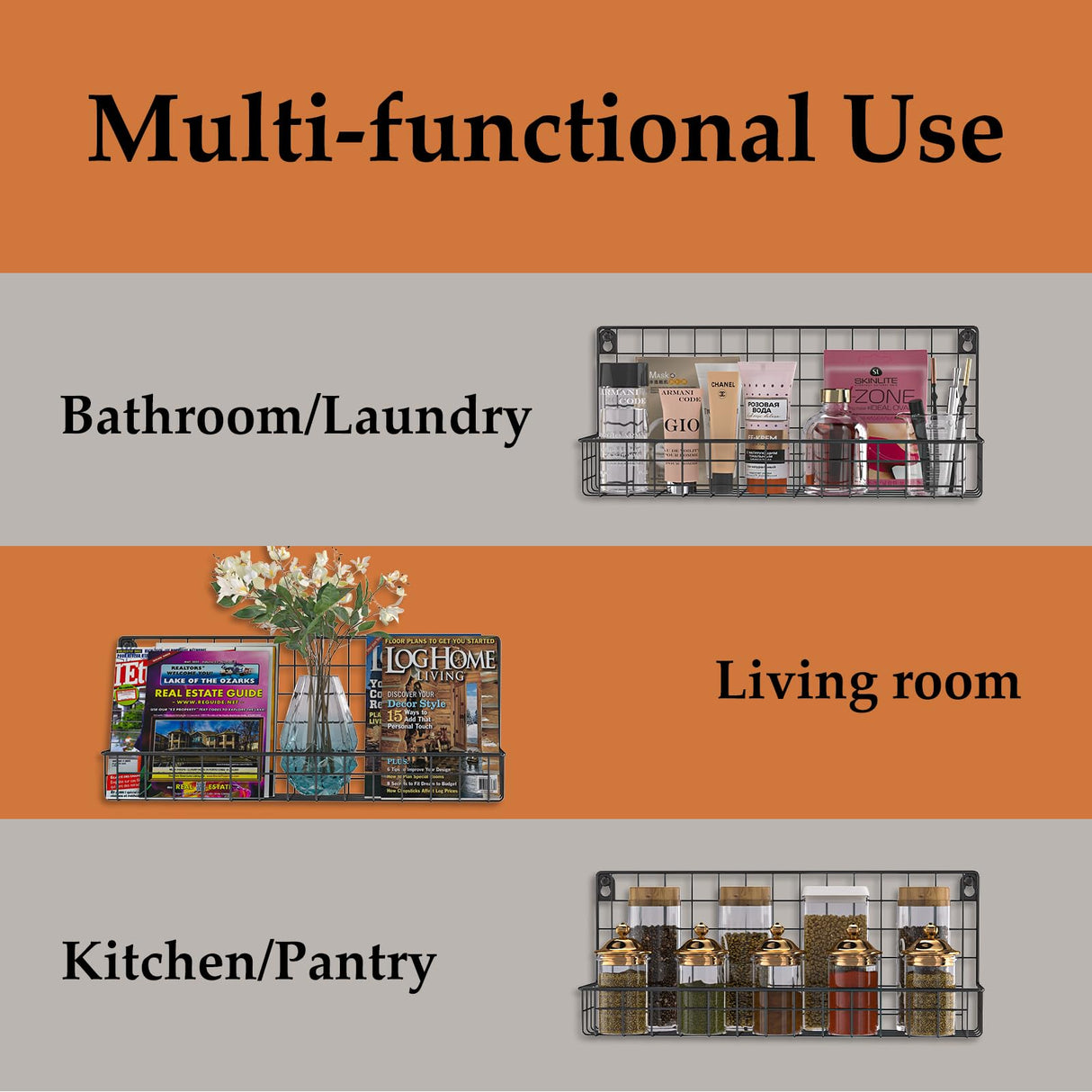 Wall Mounted Metal Kids Bookshelf, Floating Book Shelves for Kids Nursery Toddler Classroom, Hanging Book Shelf Organizer for Room Decor, Black, Set of 4 X-cosrack