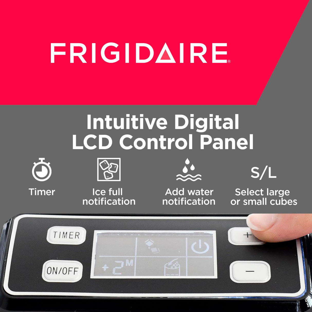 FRIGIDAIRE EFIC452-SS 40 Lbs Extra Large Clear Maker, Stainless Steel, Makes Square Ice Frigidaire