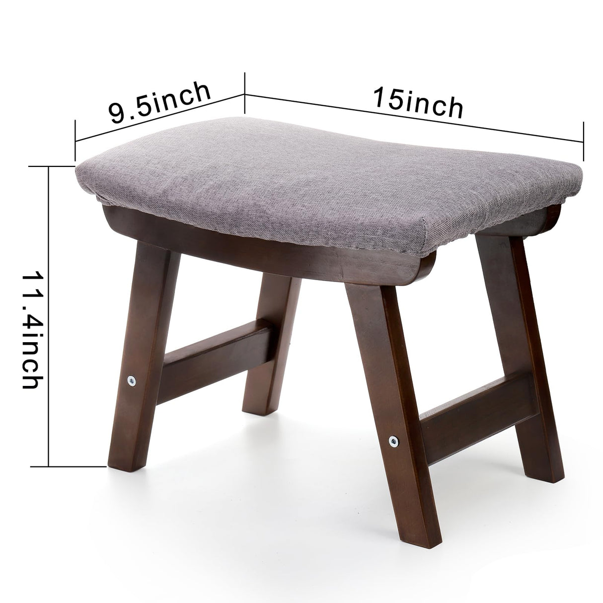 SOUJOY Small Foot Stool, Footrest Ottoman with Wood Legs, Sofa Tea Seat Stool with Padded, Rectangular Change Shoes Bench Seat for Living Room Bedroom Entryway Office SOUJOY