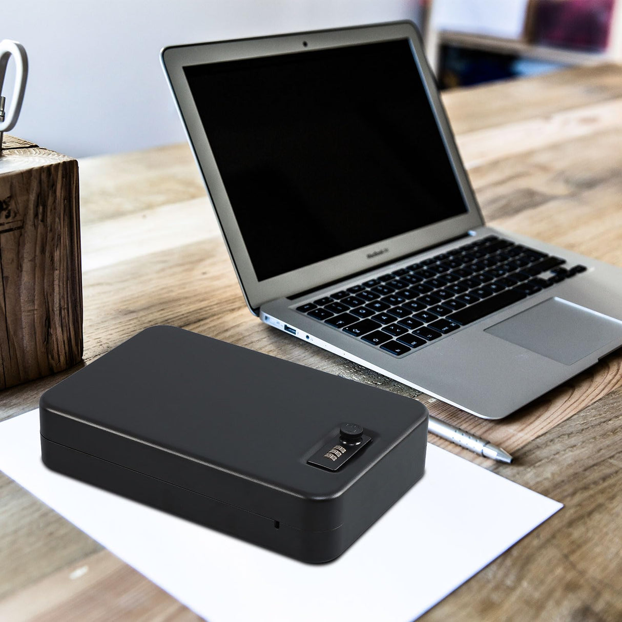 Dalmbox Gun Safe for Pistols X Large, 11 x 7 x 3 Inches, Handgun Lock Box with Combination Lock Portable Travel Pistol Safe for Car, Home, Travel Dalmbox