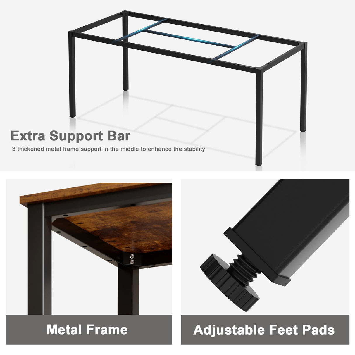 Need Large Computer Desk 70.8 x 31.5 inches Conference Table Large Office Desk Writing Table Workstation for Home Office,Rustic Brown & Black 10FJGSAC3-180FG-ND Need