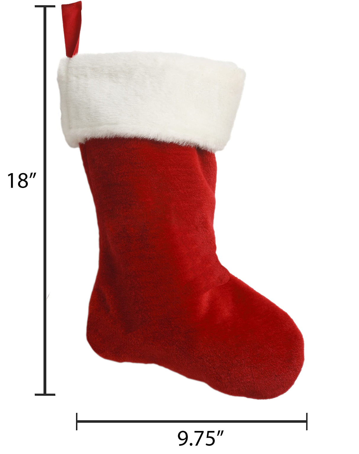 Black Duck Brand Set of 4-18" Red Velvet Stocking W/White Plush Cuff & Hanging Tag Black Duck Brand
