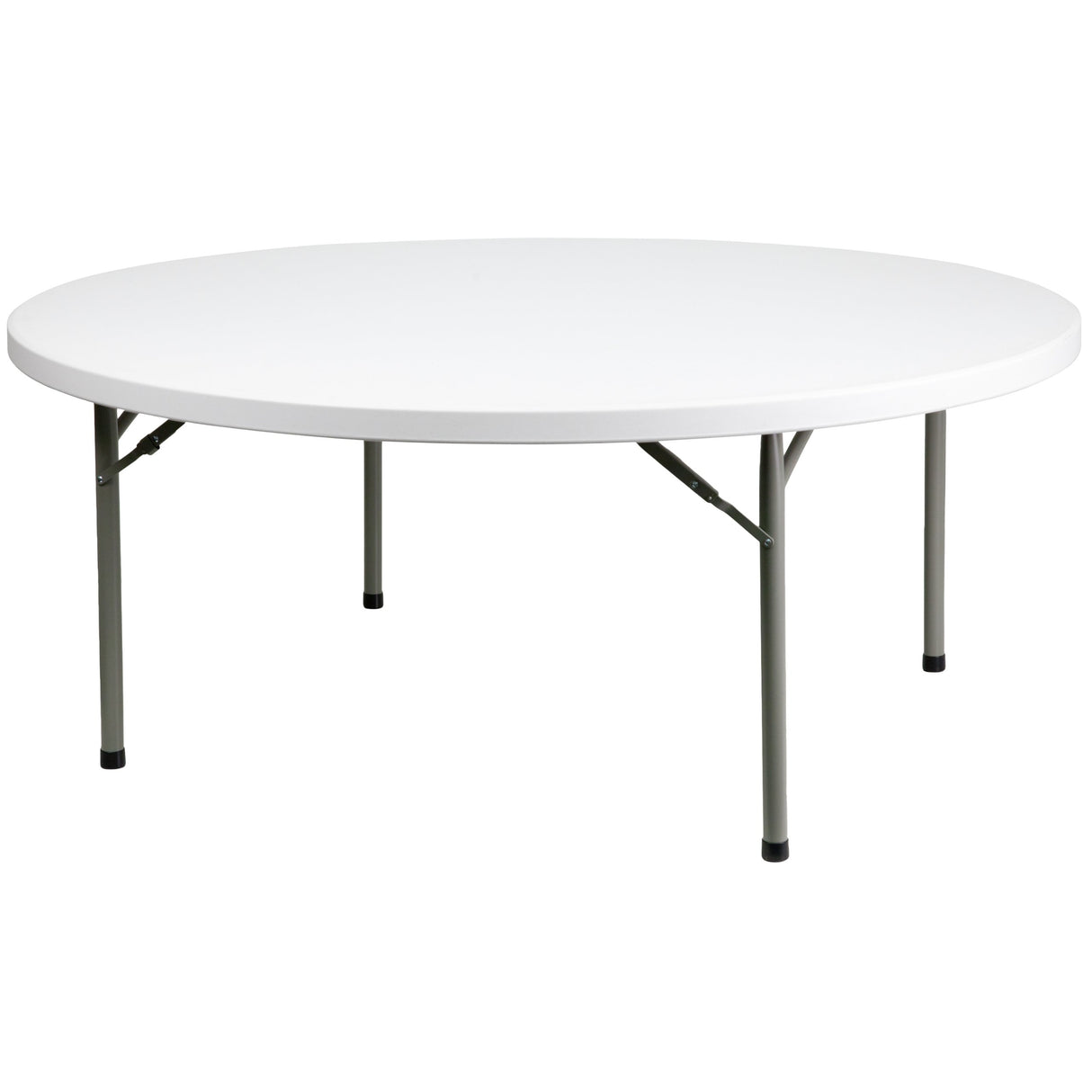 Flash Furniture Elon 6' Round All-Occasion Plastic Folding Event Table, Foldable Portable Banquet Table for Indoor/Outdoor Events, White Flash Furniture
