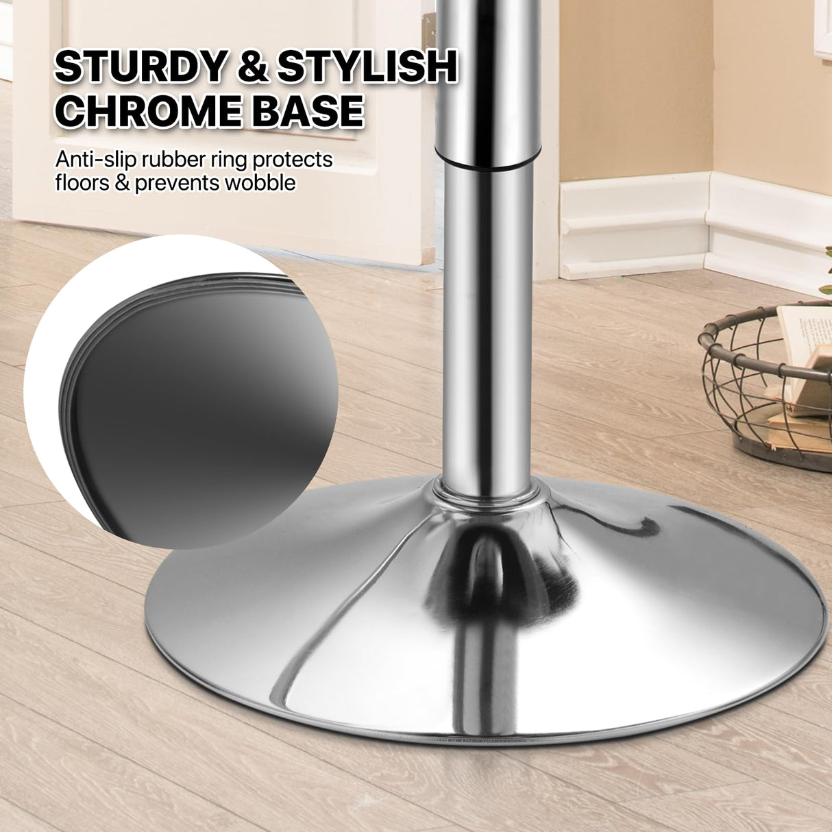 Magshion 23.5" Round Adjustable Height Bar Table, 27.5"-36" Range, 360° Swivel MDF Top Pub Table for Dining, Café, Cocktail, Yellow Magshion