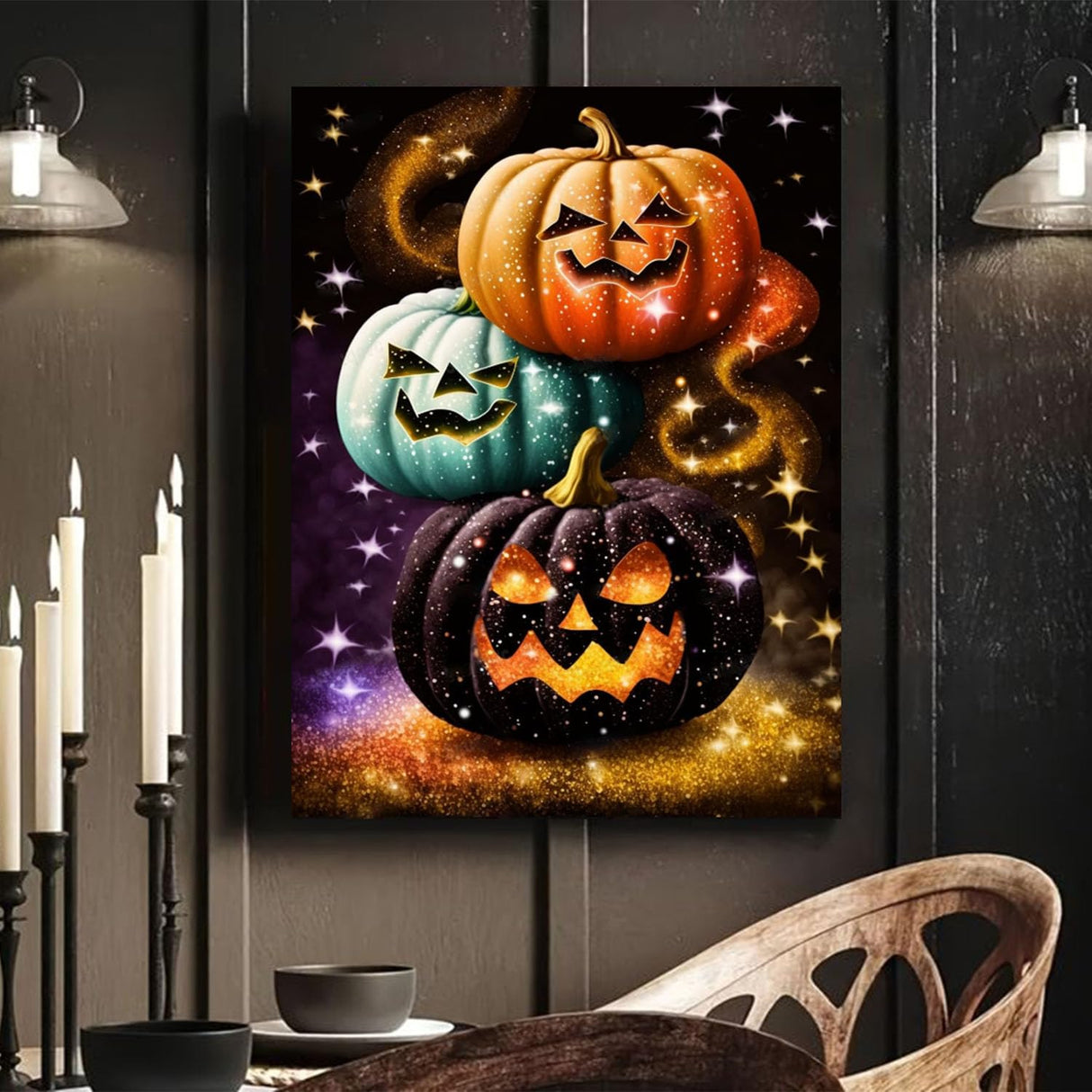 Arttoplus Halloween Paint by Numbers Kit for Adults Beginner-Pumpkin Adult Paint by Number Kits on Canvas, Horror DIY Acrylic Oil Painting by Numbers for Adults for Gift Home Wall Decor(16x20inch) Arttoplus