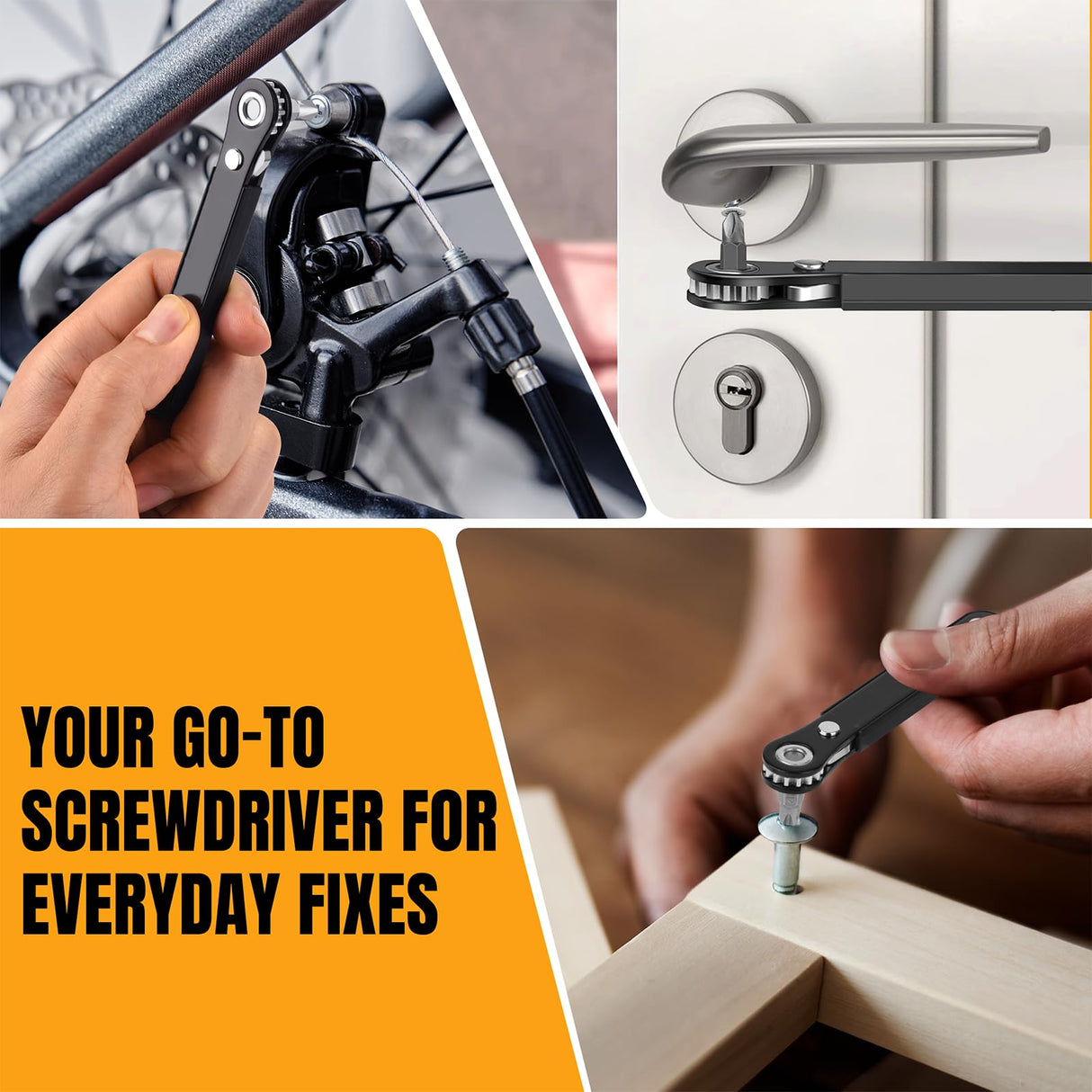 Ratcheting Screwdriver Men Gifts-Right Angle Screwdriver 90 Degree Offset Screwdriver Bit Set Low Profile Pocket Screwdriver For Tight Space Cool Gadget EDC Gear Gift For Men Him Dad Husband (12-IN-1) NewFation