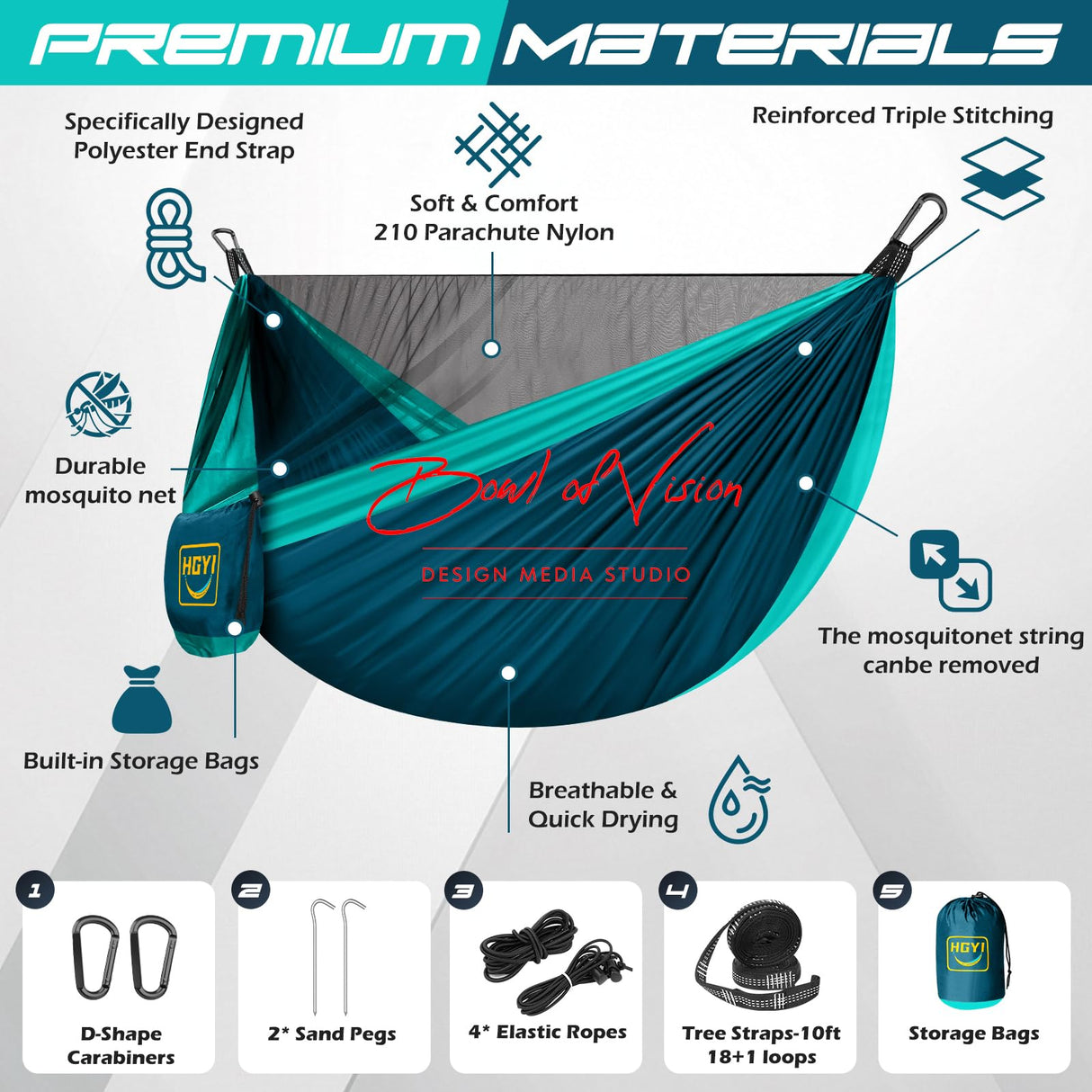 Camping Hammock Mosquito Net,Double & Single Portable Hammocks Hammocks with 2 Tree Straps,Hammock Tent for Travel Camping,Camping Accessories for Indoor Outdoor Hiking Backpacking Backyard Beach HGYI