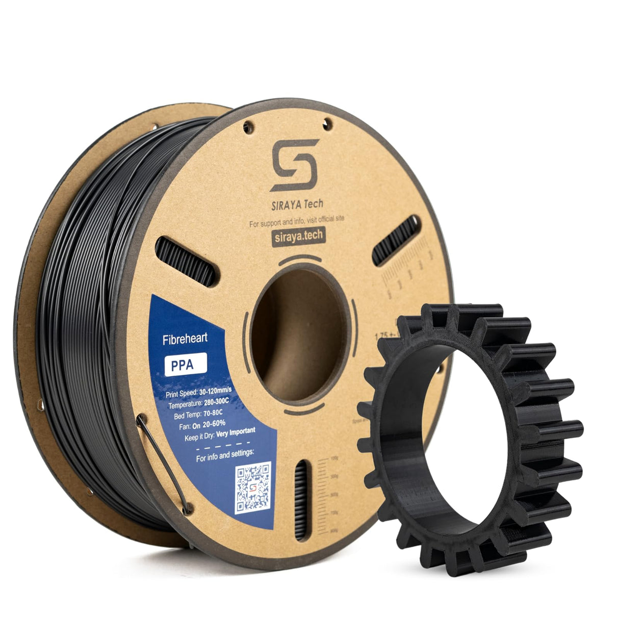 Siraya Tech Fibreheart PPA 3D Printing Filament - High Performance Polyphthalamide Nylon, Extreme Strength & Heat Resistance for Industrial & Engineering Applications - 1kg (2.2lbs) 1.75mm Siraya Tech