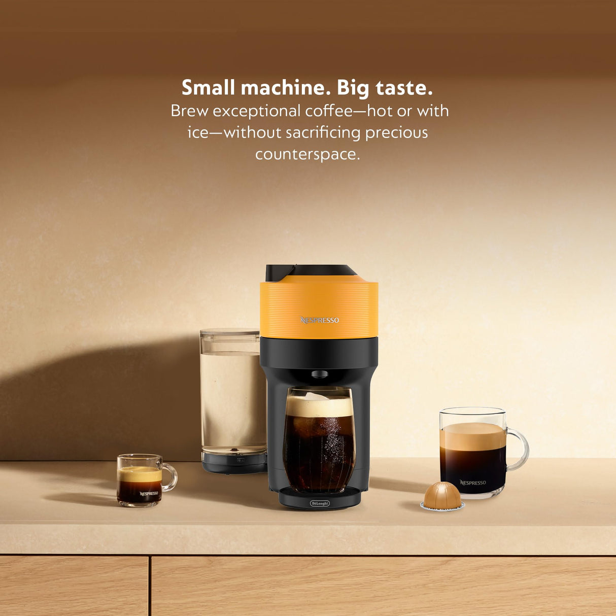 Nespresso Vertuo Pop+ Coffee and Espresso Machine by De'Longhi, Mango Yellow Nespresso