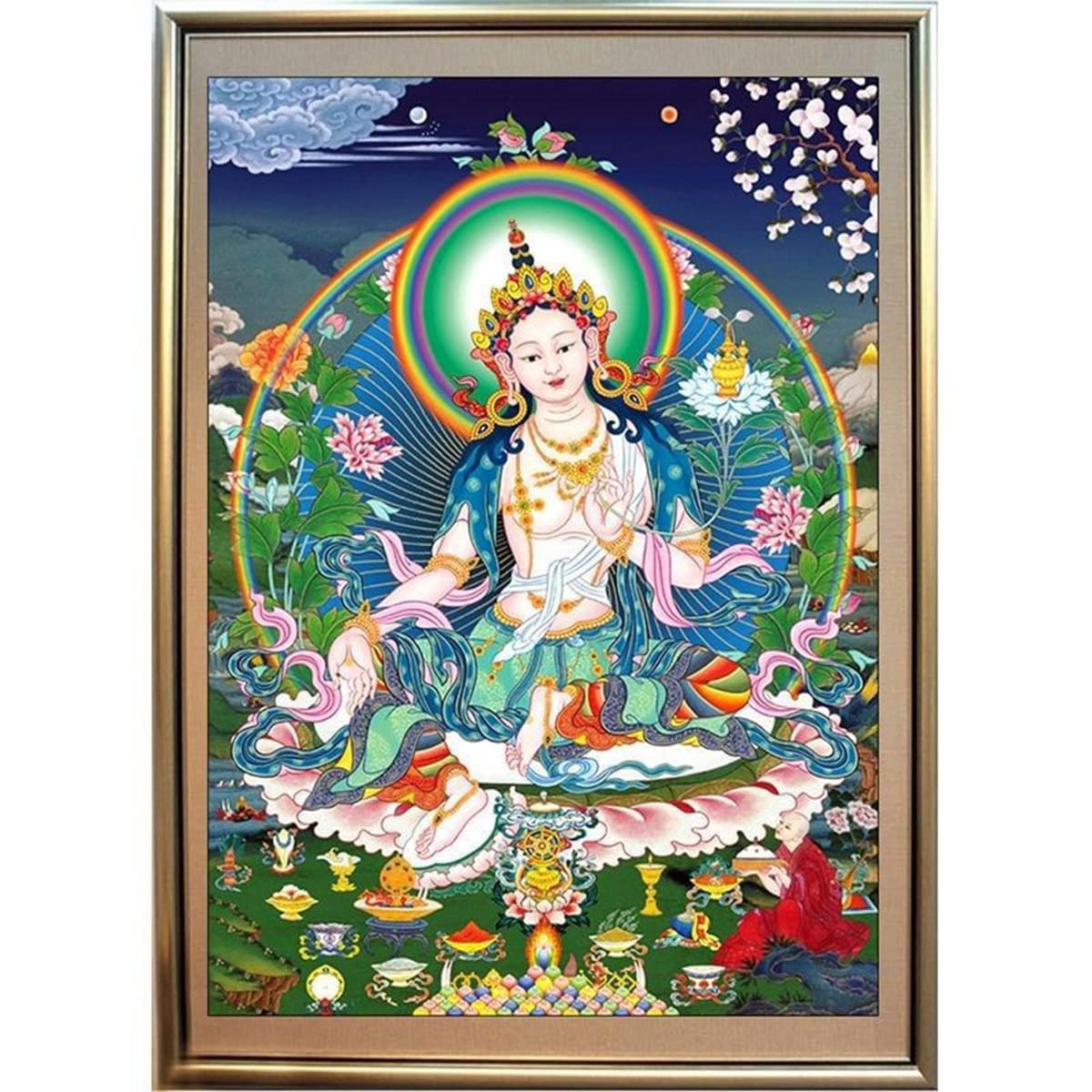 Instarry DIY 5D Diamond Painting Kits Full Drill Buddha Statue Mosaic Embroidery Wall Decor for Bedroom Living Room Arts and Crafts 31.5x23.6 inch Instarry