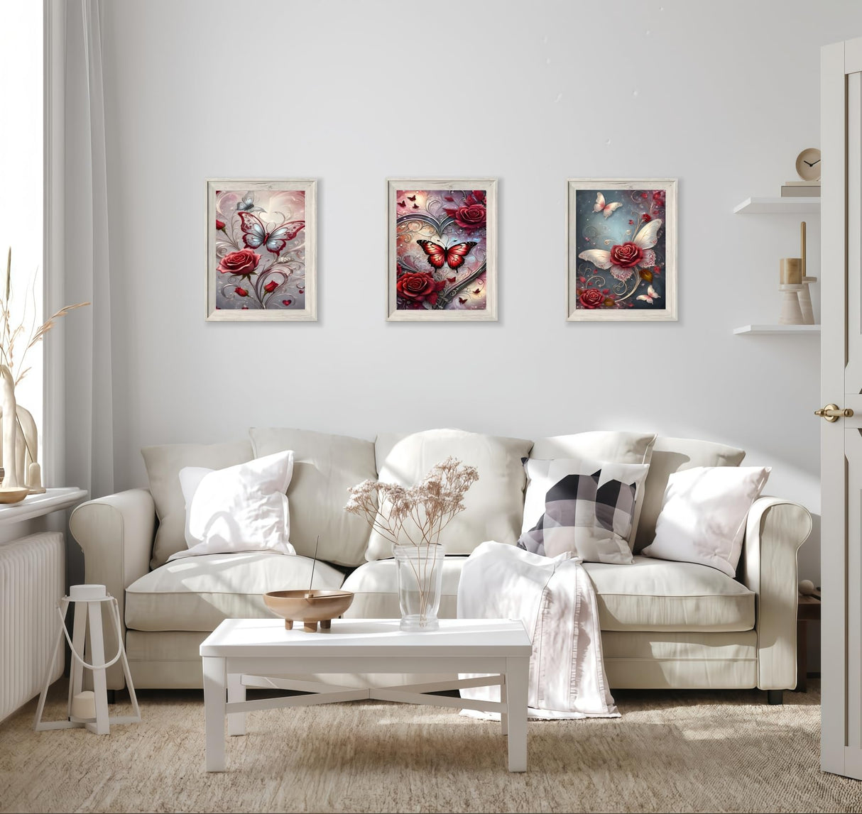 3PCS 5D Diamond Art Kits for Adults Beginners,Flower Butterfly DIY Full Round Drill Diamond Painting Kits, Paint by Diamonds Dots Gem Art Crystal Easy,Home Wall Decor 12X12 Inch Acelii