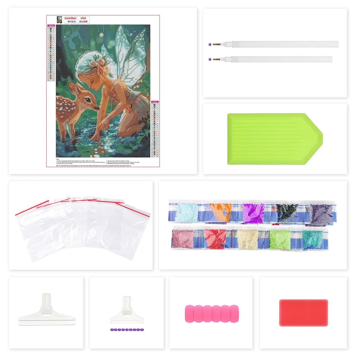 Lxmsja Fairy Diamond Art Kits for Adults, Forest Deer DIY Full Drill Diamond Painting Kits for Beginners, 5D Gem Art Crafts for Adults, Home Wall Decor 12x16 inch Lxmsja