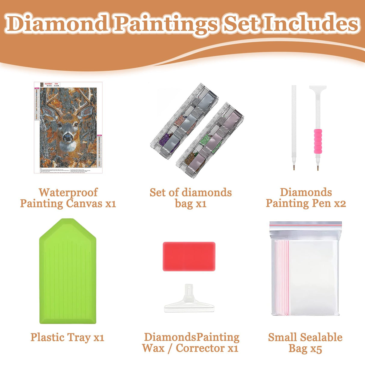 MAXBYE Deer Diamonds Painting Kits for Adults, Forest Deer Diamond Art Dots for Adults Beginners, 5D DIY Crystal Gem Art Painting with Diamonds Arts and Crafts for Wall Decor 12x16in MAXBYE