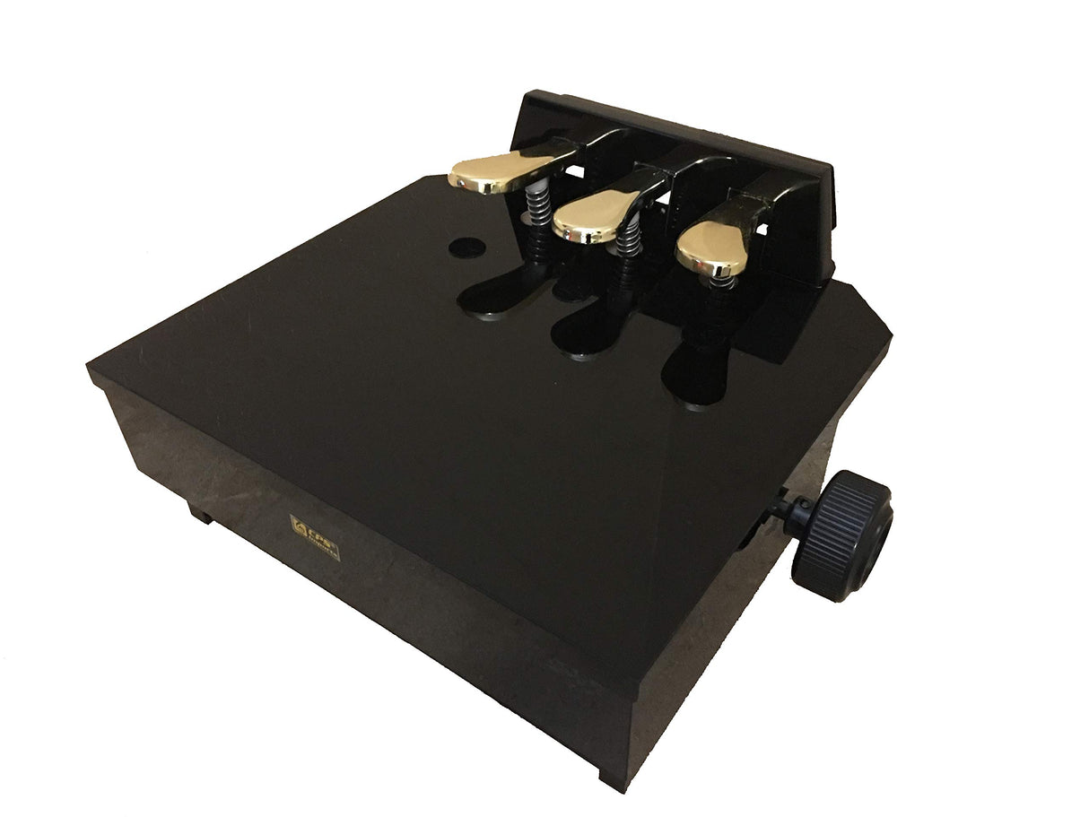 CPS Imports Wood Adjustable Piano Pedal Extender Bench in Ebony with 3 Pedals CPS Imports