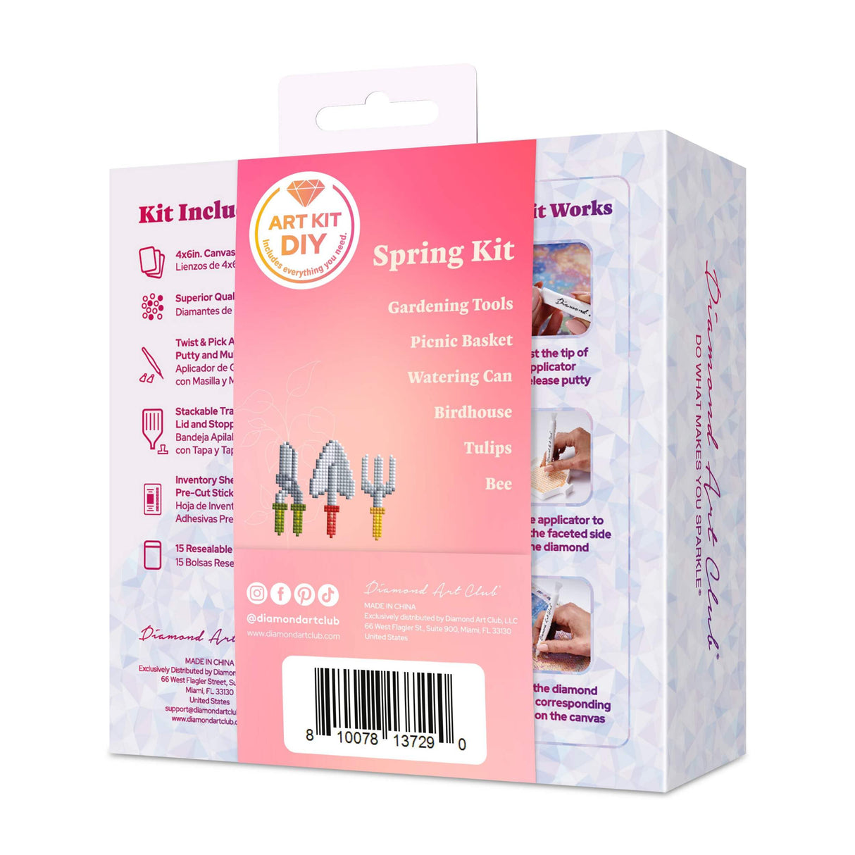 DIAMOND ART CLUB Spring Mini Dazzles, Fun DIY Diamond Painting Kit for Adults, Diamond Art Canvas for Beginners, 4"" x 6"" (Pack of 6), DAC-MD-012 DIAMOND ART CLUB