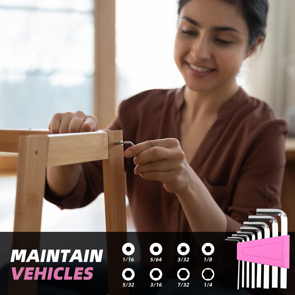 URASISTO 40-Piece Home Tool Kit with Easy Carrying Box, Small Basic Hand Tool Set Perfect for DIY Building, Home Maintenance and Woodworking, Great for College Students - PINK URASISTO