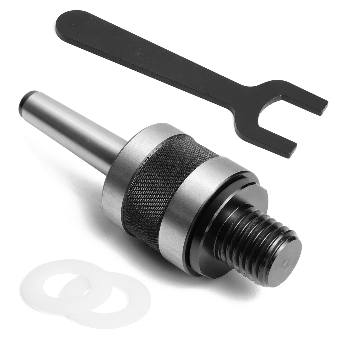 BMWOOD Woodturning Live Tailstock Chuck Adapter to 1" x 8TPI Thread with #2 Morse Taper Mount BMWOOD