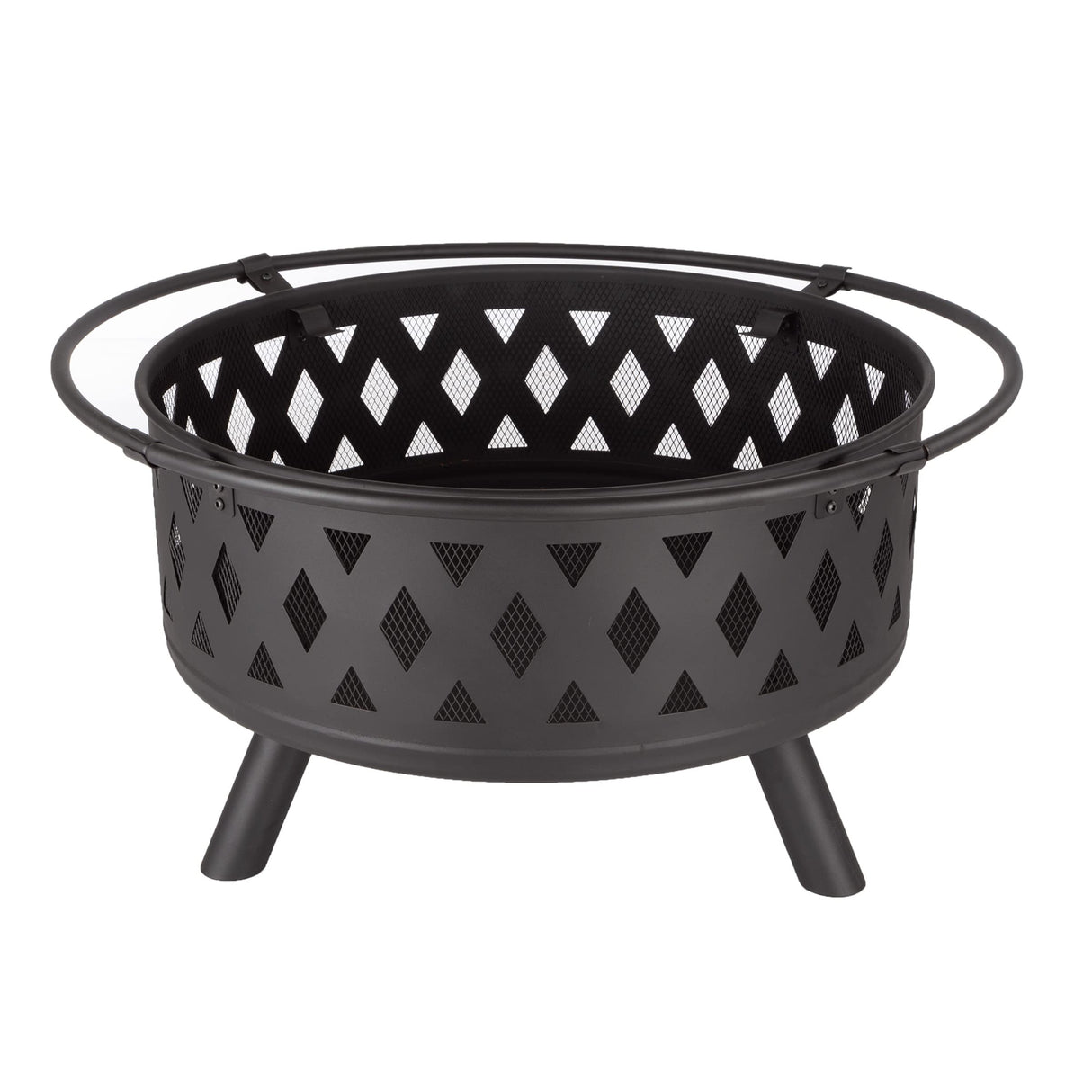 Fire Pit - 32-Inch Outdoor Wood Burning Firepit with Screen, Poker, and Cover - Outdoor Fire Pits for Backyard, Deck, or Patio by Pure Garden (Black) Pure Garden