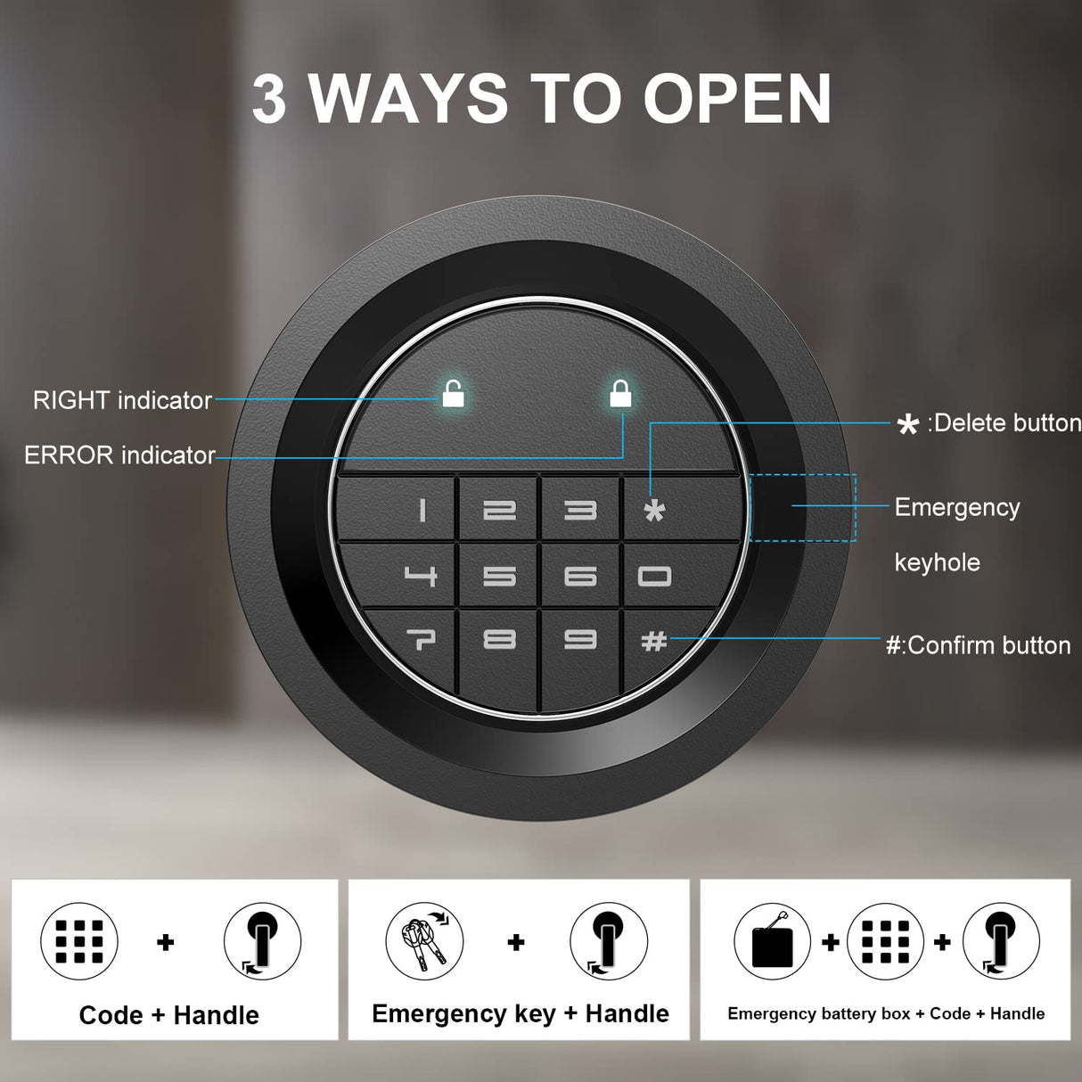 Marcree 5-6 Gun Safe for Rifles and Pistols, Gun Cabinets for Rifles and Shotguns, Long Gun Cabinet for Home with Alarm System, Gun Cabinet with Quick Access and Gun Rack Marcree