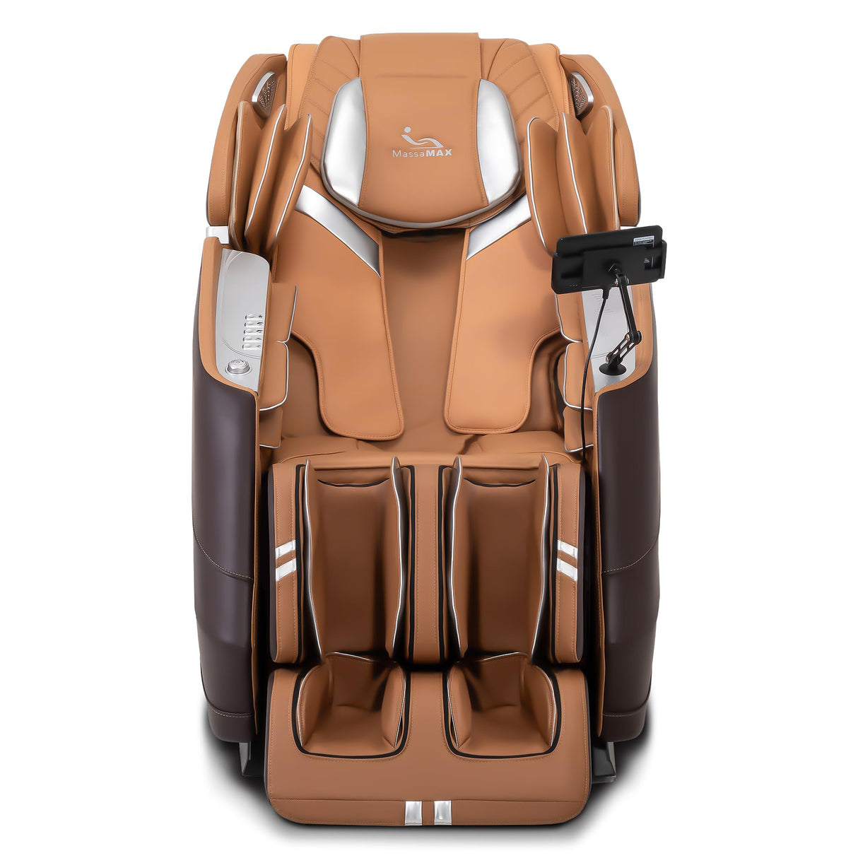 MassaMAX A580 2026 4D Massage Chair for Big & Tall People Full Body Massage Up to 6'10" & 500 lbs, Yoga Stretch, AI Voice Control, 22 Modes, 59" SL Track, Auto Footrest Extension, and Heating (Brown) MassaMAX