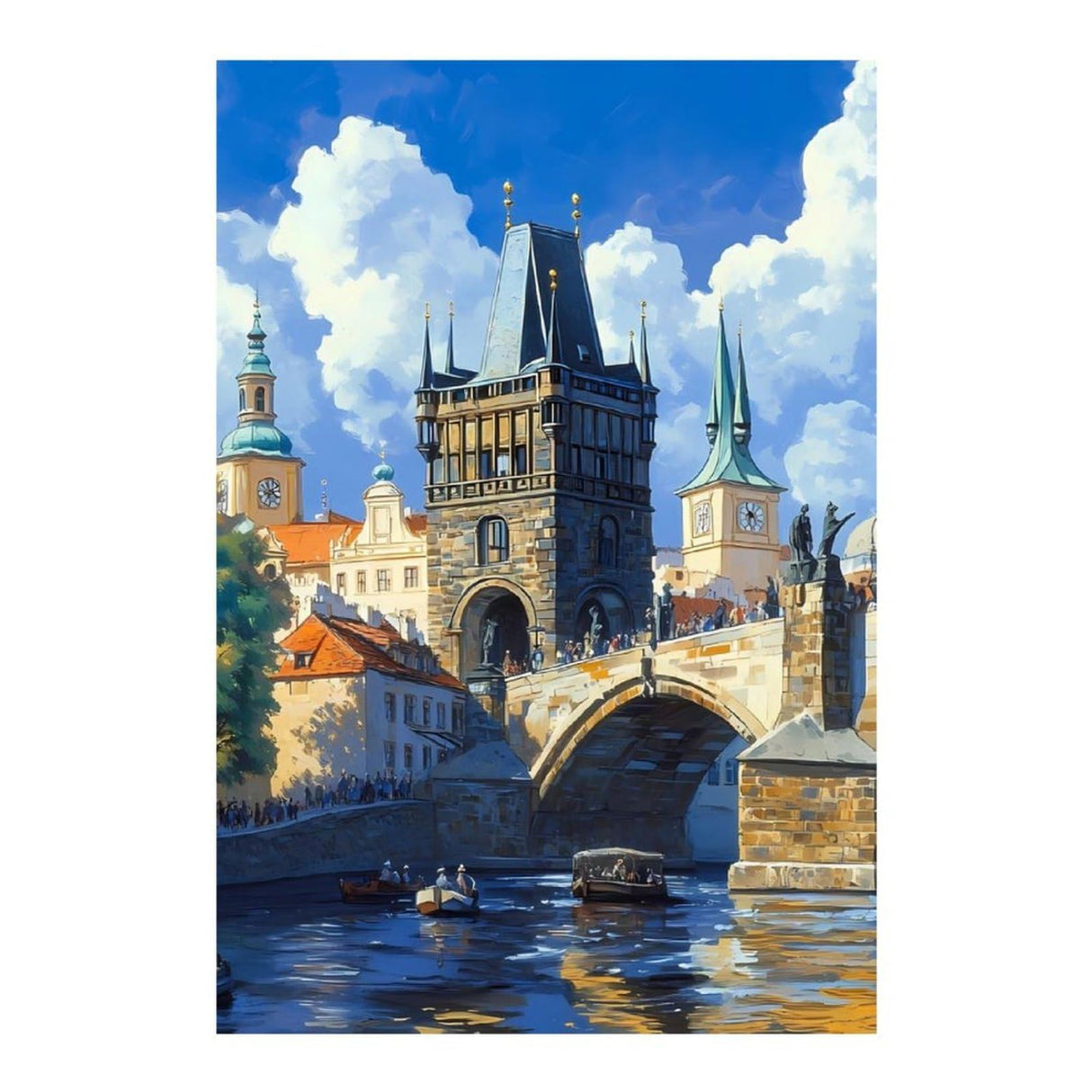 Charles Bridge in Prague Czechrepublic (4) Diamond Painting Kits for Adults DIY Full Square Drill Diamond Art Crafts 8"x12" WoodArtSupply