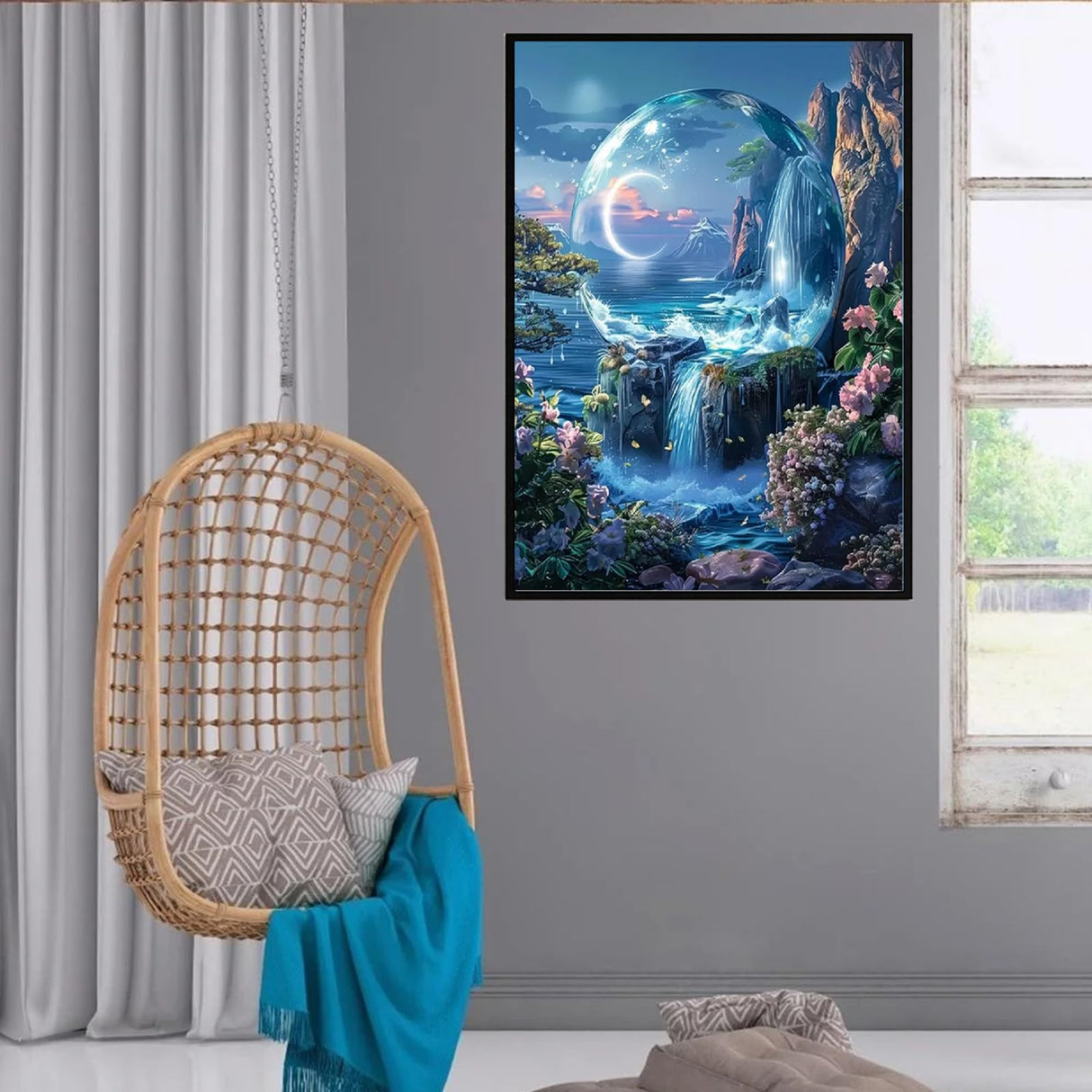 1tonine Fantasy Landscape Diamond Art Kits for Adults -5D DIY Full Round Diamond Painting Kits for Beginners-Diamond Dots Gem Arts and Crafts for Home Decor and Gifts 1tonine