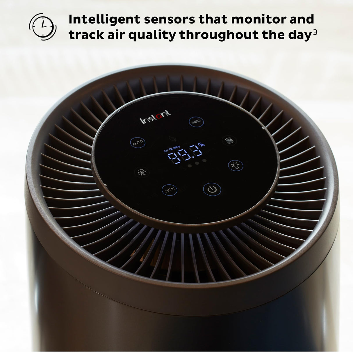 Instant HEPA Quiet Air Purifier From the Makers of Instant Pot with Plasma Ion Technology, Rooms up to 1,940ft2, removes 99% of Dust, Smoke, Odors, Pollen & Pet Hair, for Bedrooms, Offices, Charcoal Instant