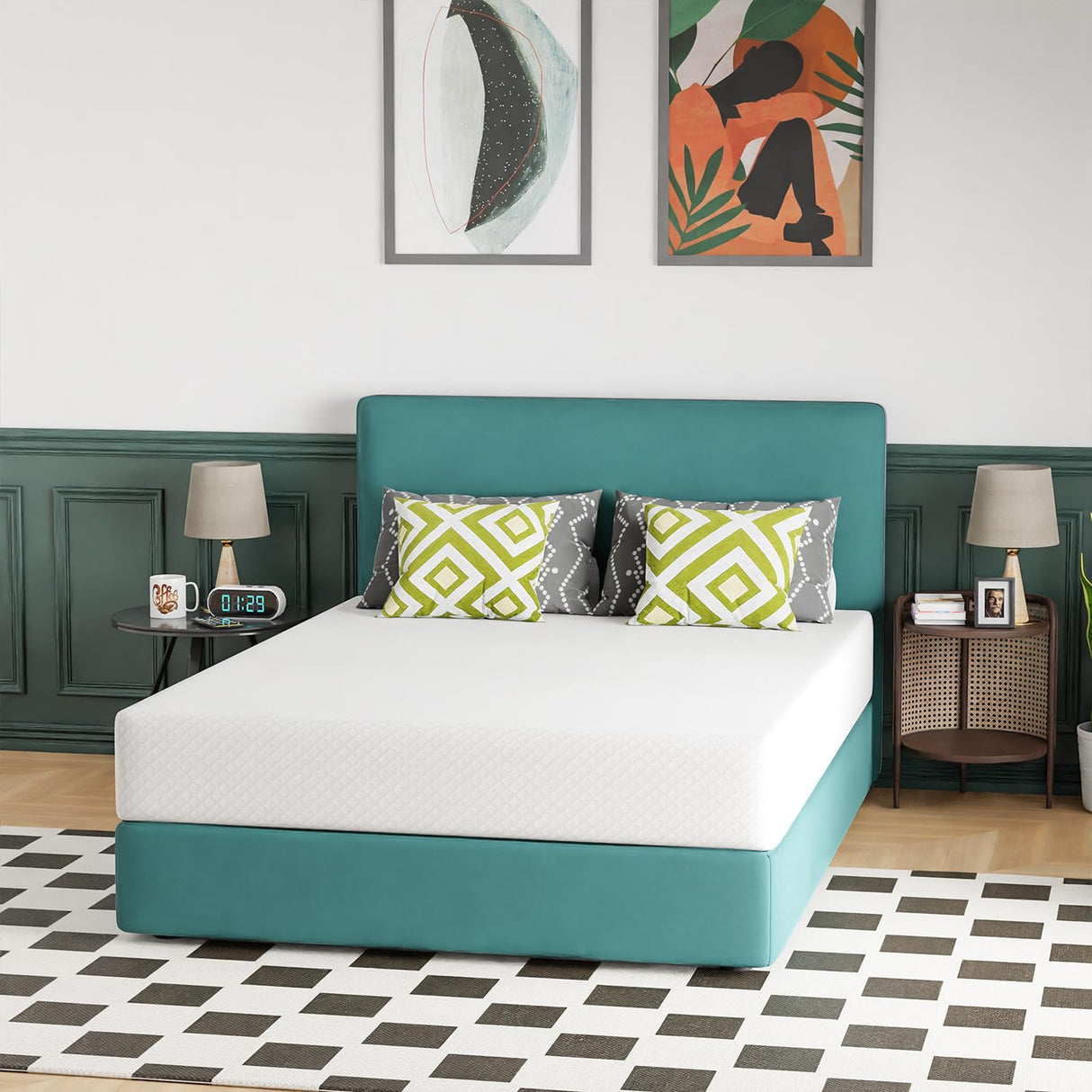 FDW | 10 Inch Queen Mattress | Medium Firm | Gel Memory Foam Mattress | White | Bed in a Box, CertiPUR-US Certified | Pressure Relief, Cooling Ventilated Foam | Washable Removable Cover FDW